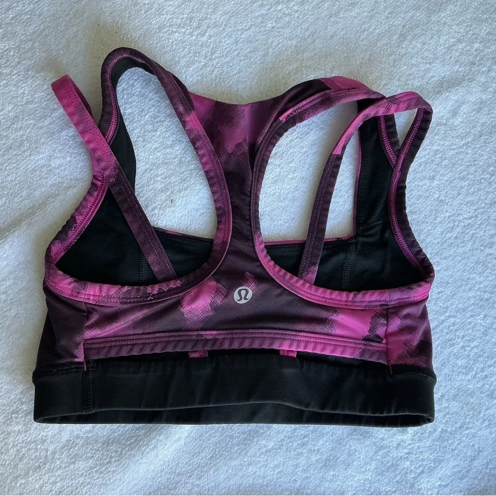 lululemon athletica Pink and Black Sports Bra